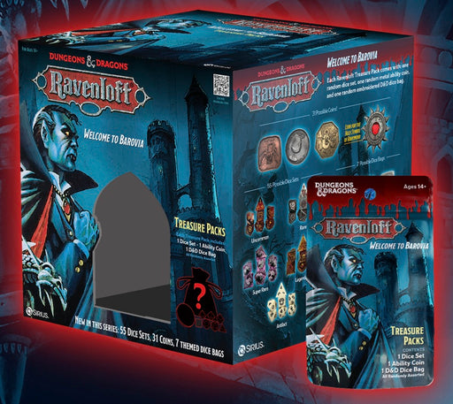 Sirius Dice: D&D Castle Ravenloft - Mystery Bag 7-Die RPG Set w/Coin & Dice Bag Dice & Gaming Accessories Sirius Dice