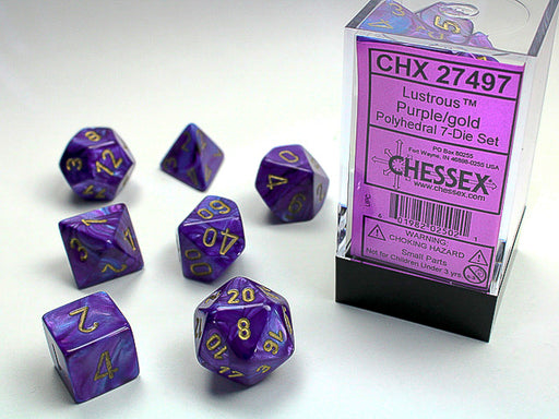 Chessex: 7-Die Set Lustrous - Purple/Gold Dice & Gaming Accessories Chessex