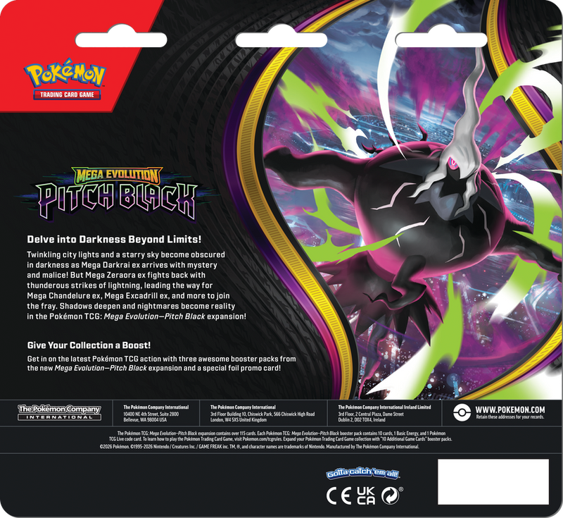 Pokémon Pitch Black - 3-Pack Blister (Random Promo) (Limit 2) Pokemon Sealed Pokémon