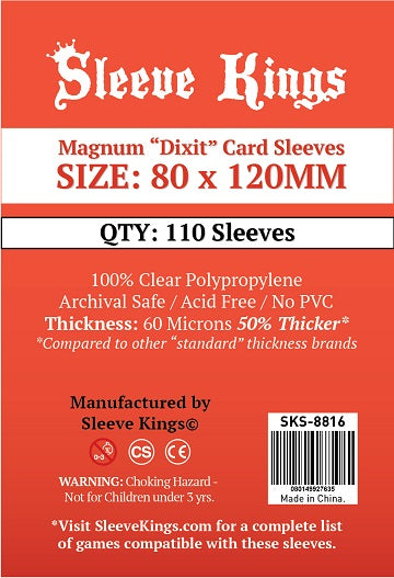 Sleeve Kings: Magnum "Dixit" Sleeves 80mm x 120mm 110Ct Card Sleeves Sleeve Kings