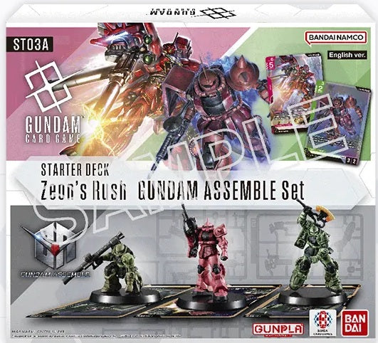 Gundam Card Game: Starter Deck + Gundam Assemble - Zeon's Rush [ST03A] (Limit 1 Per Person) Gundam Card Game Sealed Bandai