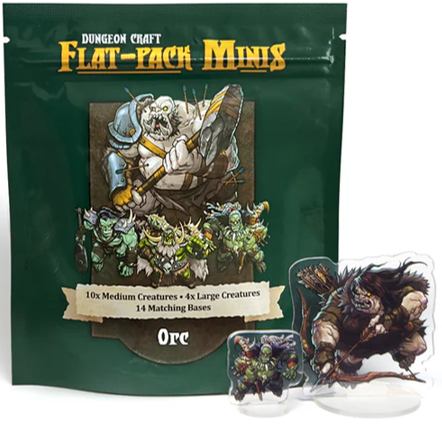 Dungeon Craft: Flat-Pack Minis - Orc Acrylic Standees RPG Miniatures 1985 Games