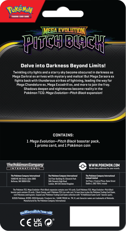 Pokémon Pitch Black - Checklane Blister (Random Promo) (Limit 24) Pokemon Sealed Pokémon