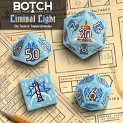 Botch Dice: 7-Die RPG Dice Set - "Liminal Light" Dice & Counters Botch Dice