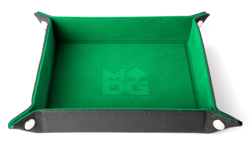 FanRoll: Fold Up Dice Tray - Green Velvet w/PU Leather Dice & Gaming Accessories Metallic Dice Games