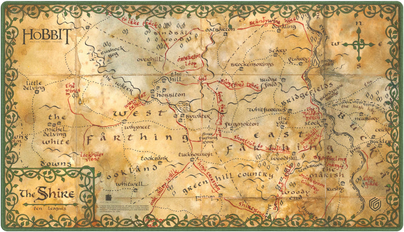 Ultimate Guard: Stitched Playmat - "The Shire Map" The Hobbit Playmats Ultimate Guard