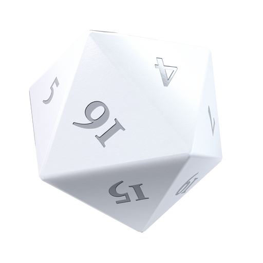 Ultra Pro: Vivid White/Silver 2-D20 Set (Heavy Metal) Dice & Gaming Accessories Ultra Pro