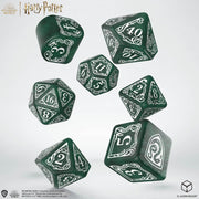 Q-Workshop: Slytherin Green/White 7-Die Set Dice & Gaming Accessories Q Workshop