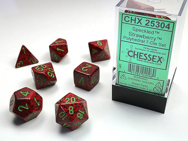 Chessex: 7-Die Set Speckled - Strawberry Dice & Gaming Accessories Chessex