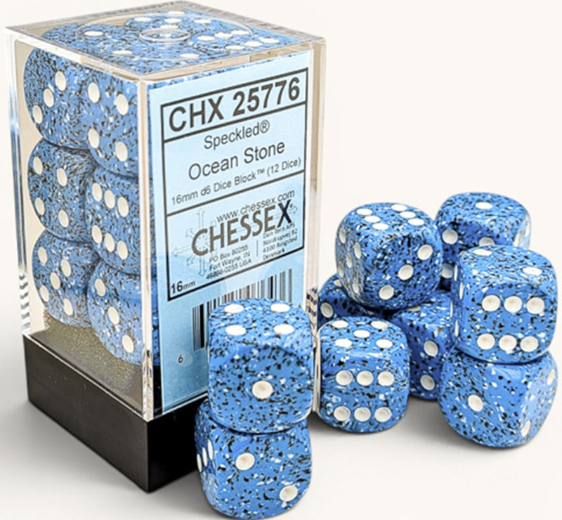 Chessex: 12Ct D6 Dice Set Speckled - Ocean Stone (16mm) Dice & Gaming Accessories Chessex