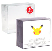 Evoretro: Soft Clear P.E.T. Plastic Protector - Pokemon Elite Trainer Box (0.5MM) 5-Pack Card Tools & Accessories Evoretro