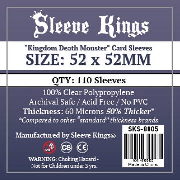 Sleeve Kings: "Kingdom Death Monster" Sleeves 52mm x 52mm 110Ct Card Sleeves Sleeve Kings