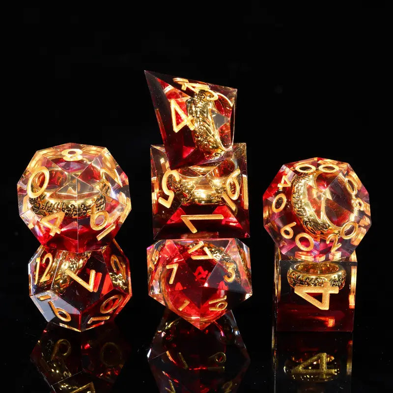 Seriously Good Dice: Sharp-Edged Resin 7 Die Set "One Ring Set to Rule Them All" Dice & Gaming Accessories Taps Imports