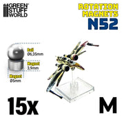 Green Stuff World: Neodymium Rotation Magnets (Medium) - 15 units (N52) Model Tools & Glue Green Stuff World