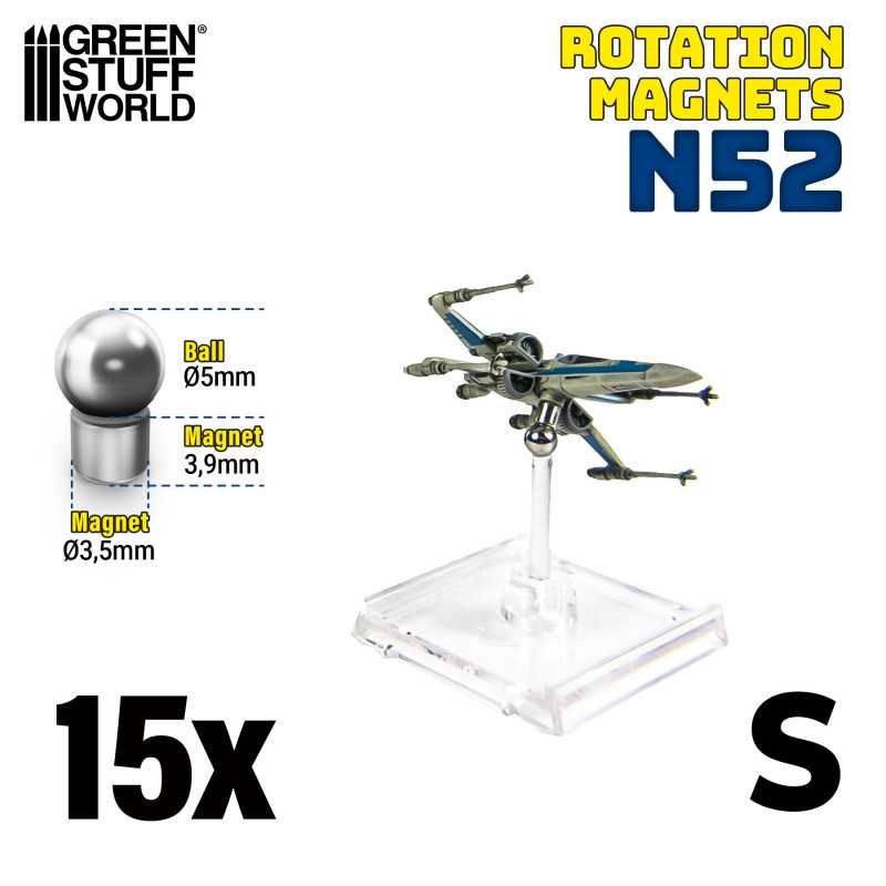 Green Stuff World: Neodymium Rotation Magnets (Small) - 15 units (N52) Model Tools & Glue Green Stuff World
