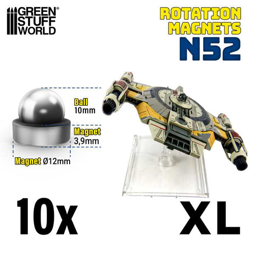 Green Stuff World: Neodymium Rotation Magnets (Extra Large) - 10 units (N52) Model Tools & Glue Green Stuff World