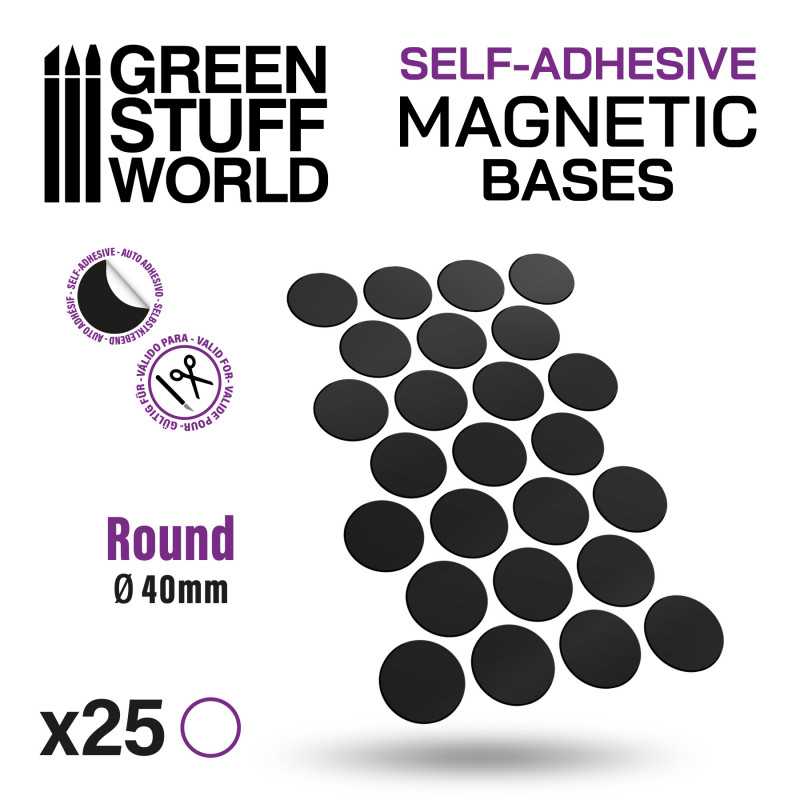 Green Stuff World: Round Magnetic Sheet SELF-ADHESIVE - 40mm Model Tools & Glue Green Stuff World