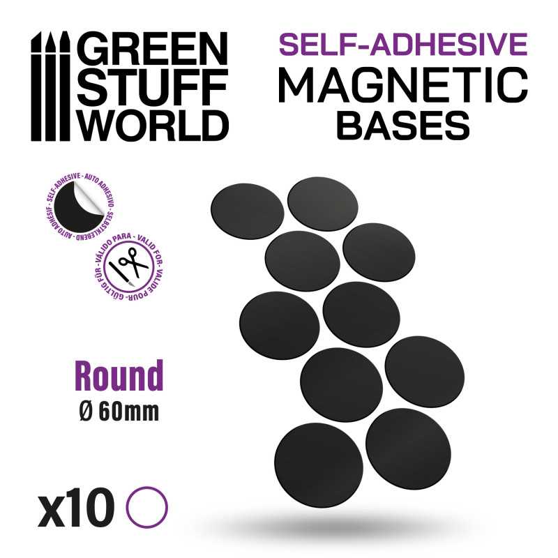 Green Stuff World: Round Magnetic Sheet SELF-ADHESIVE - 60mm Model Tools & Glue Green Stuff World