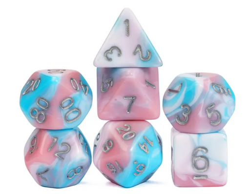 Seriously Good Dice: Fantastic Marble 7 Die Set "Cotton Candy" Dice & Gaming Accessories Taps Imports
