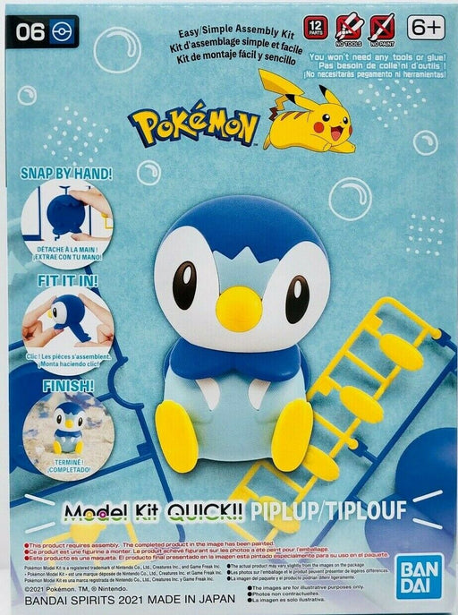 Bandai Spirits: Pokémon Model Kit Quick! Piplup Toys & Plushes Bandai