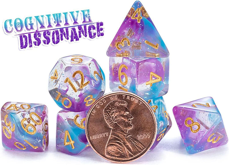 Mighty Tiny Dice: "Cognitive Dissonance" 7-Die Dice Set 12mm Dice & Gaming Accessories Gate Keeper Games