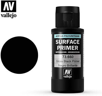 Vallejo: Surface Primer 73660 Gloss Black 60ml Model Paints Vallejo