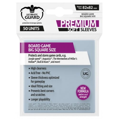 Ultimate Guard: Board Game Sleeves - Big Square 82mm x 82mm 50Ct Board Game Sleeves Ultimate Guard