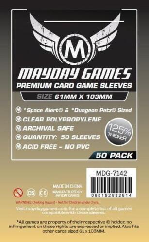 Mayday: Premium Space Alert/Dungeon Petz Sleeves 61mm X 103mm 50Ct Card Sleeves Mayday Games