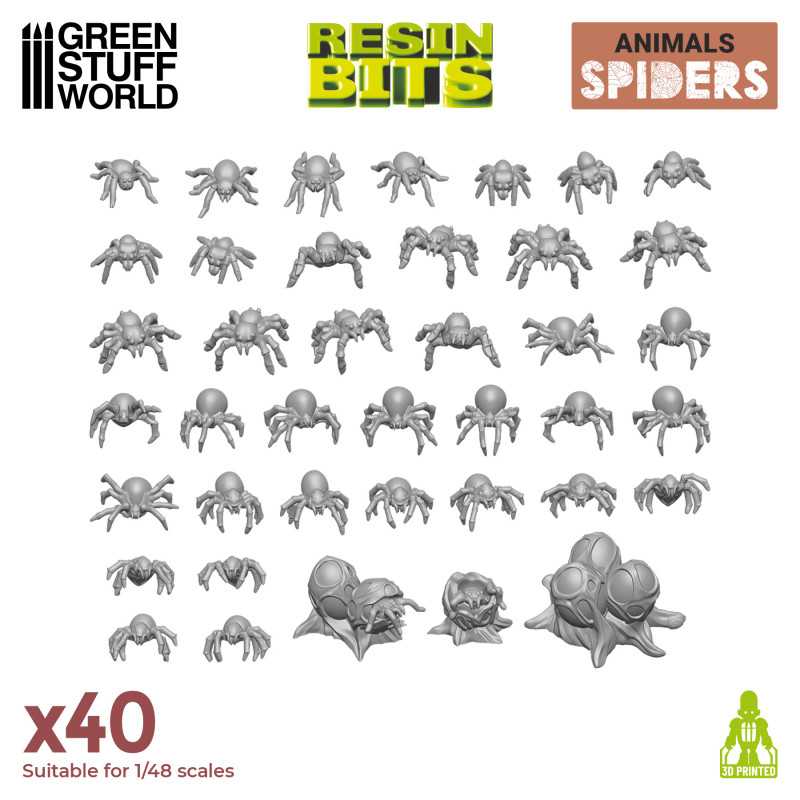 Green Stuff World: 3D printed set - Small Spiders