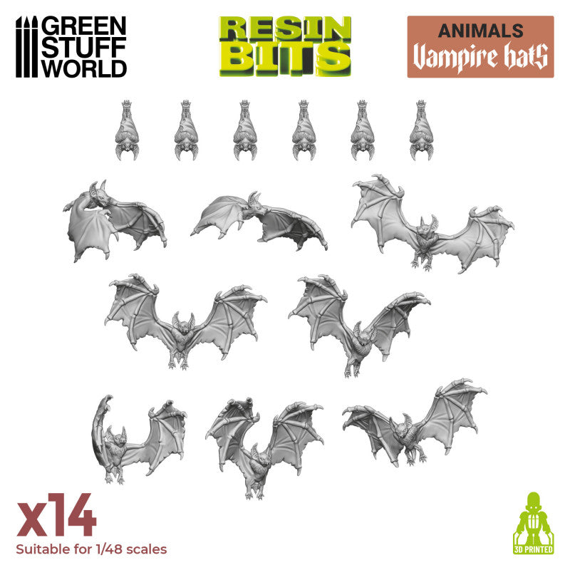 Green Stuff World: 3D printed set - Vampire Bats Model Tools & Glue Green Stuff World