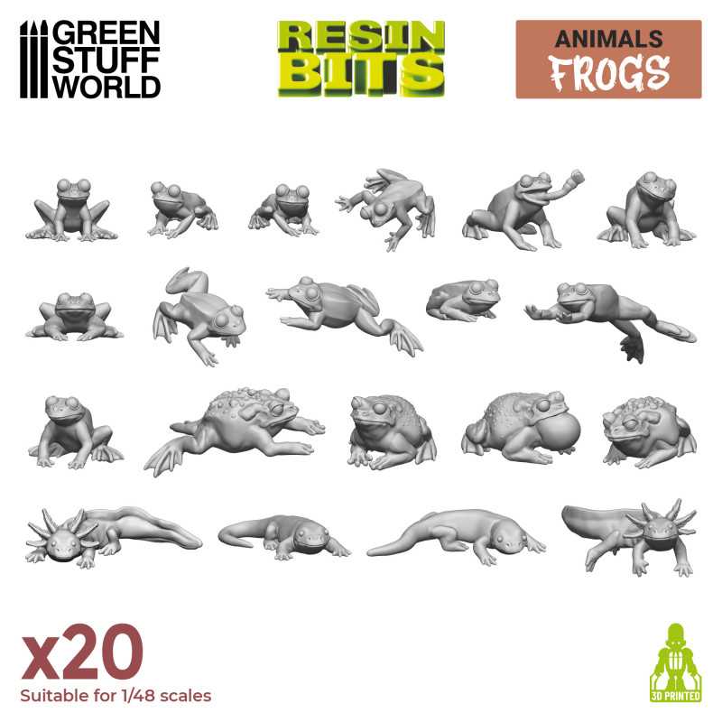 Green Stuff World: 3D printed set - Frogs & Toads