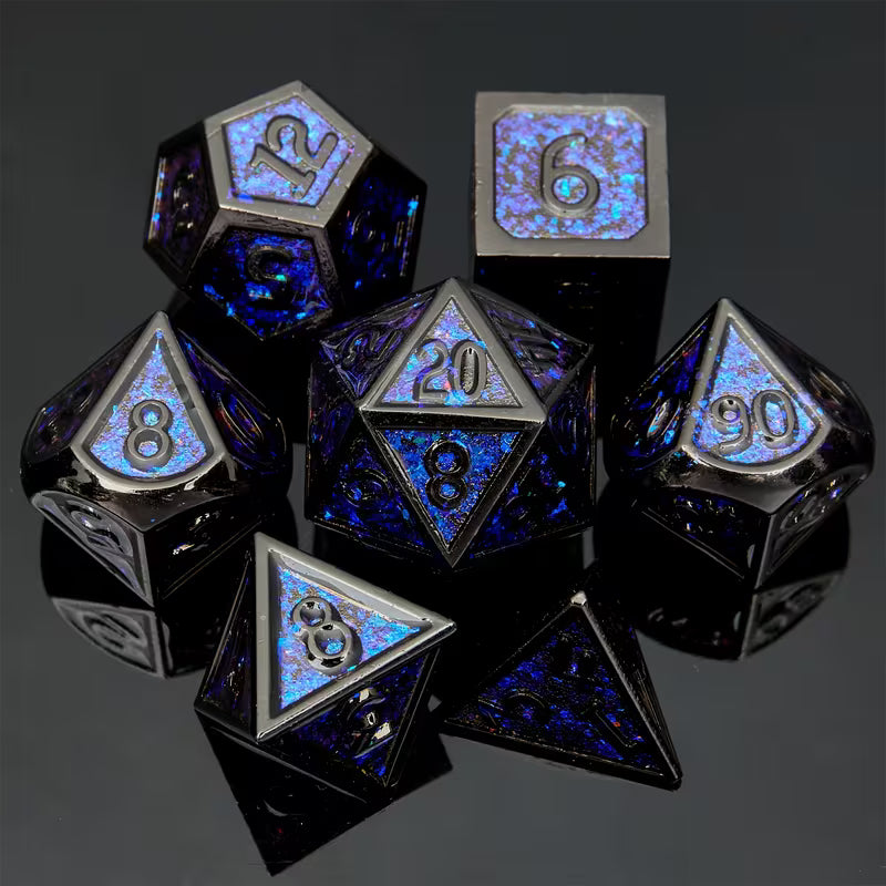 Seriously Good Dice: Metal 7 Die Set "Royal Blue" Dice & Gaming Accessories Taps Imports
