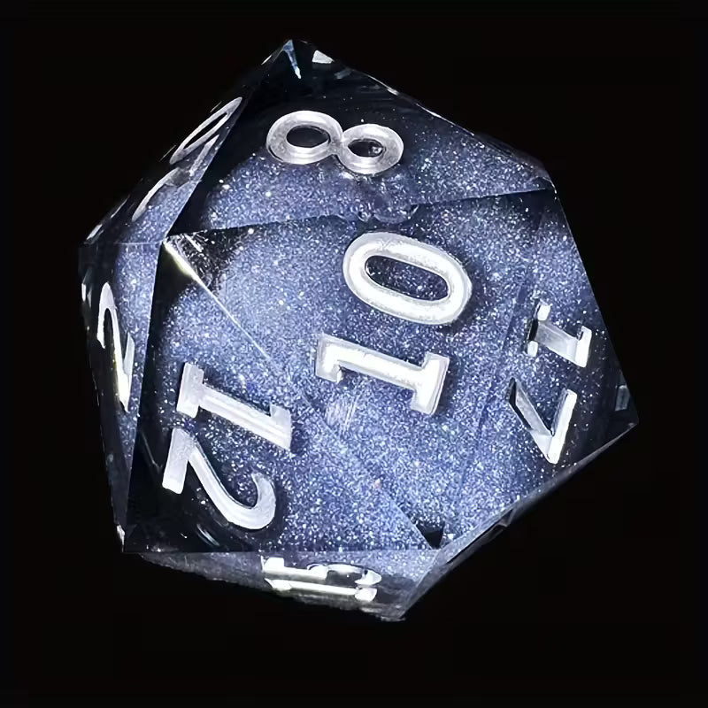 Seriously Good Dice: 55mm Silvery Quicksand D20 Dice & Gaming Accessories Taps Imports