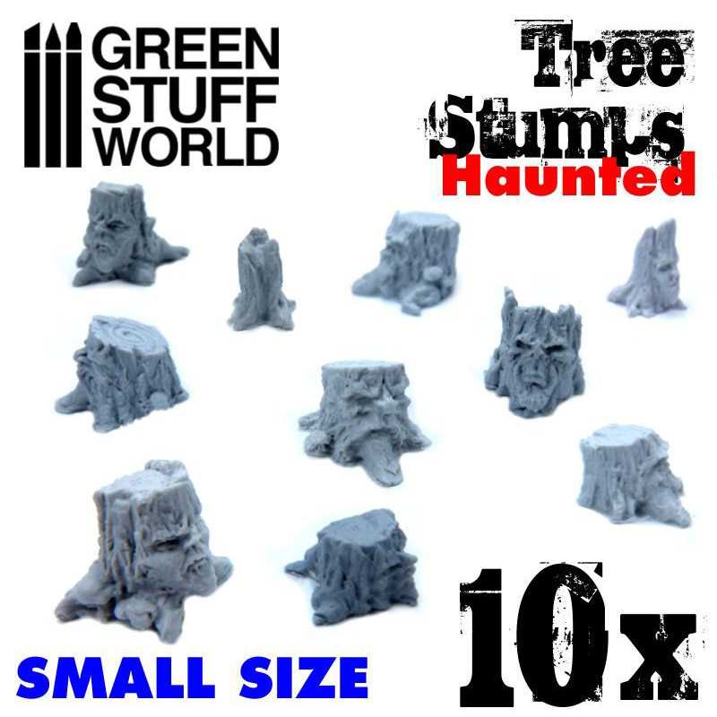 Green Stuff World: Resin - Small Haunted Tree Stumps Model Tools & Glue Green Stuff World
