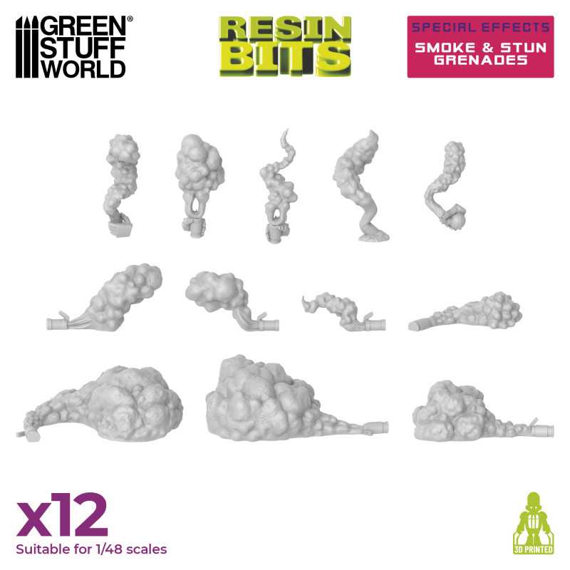 Green Stuff World: 3D printed set - Special Effects: Smoke & Stun Grenades Model Tools & Glue Green Stuff World