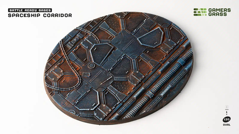 Gamer's Grass: Battle Ready Bases - Spaceship Corridor Oval 120mm Basing Materials Gamer's Grass