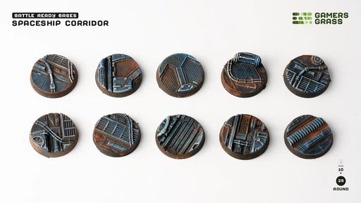 Gamer's Grass: Battle Ready Bases - Spaceship Corridor Round 25mm Basing Materials Gamer's Grass