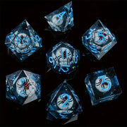 Seriously Good Dice: Liquid Core 7 Die Set "Spiders" Blue w/ Blue Dice & Gaming Accessories Taps Imports