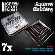Green Stuff World: Squared Cutters for Bases 7ct (Rounded Corners) Model Tools & Glue Green Stuff World