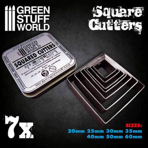 Green Stuff World: Squared Cutters for Bases 7ct (Rounded Corners) Model Tools & Glue Green Stuff World