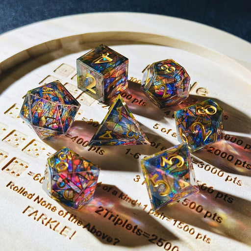 Seriously Good Dice: 7 Die Set "Stained Glass" Dice & Gaming Accessories Taps Imports
