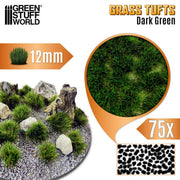 Green Stuff World: Grass Tufts - Dark Green 12mm 75x Basing Materials Green Stuff World