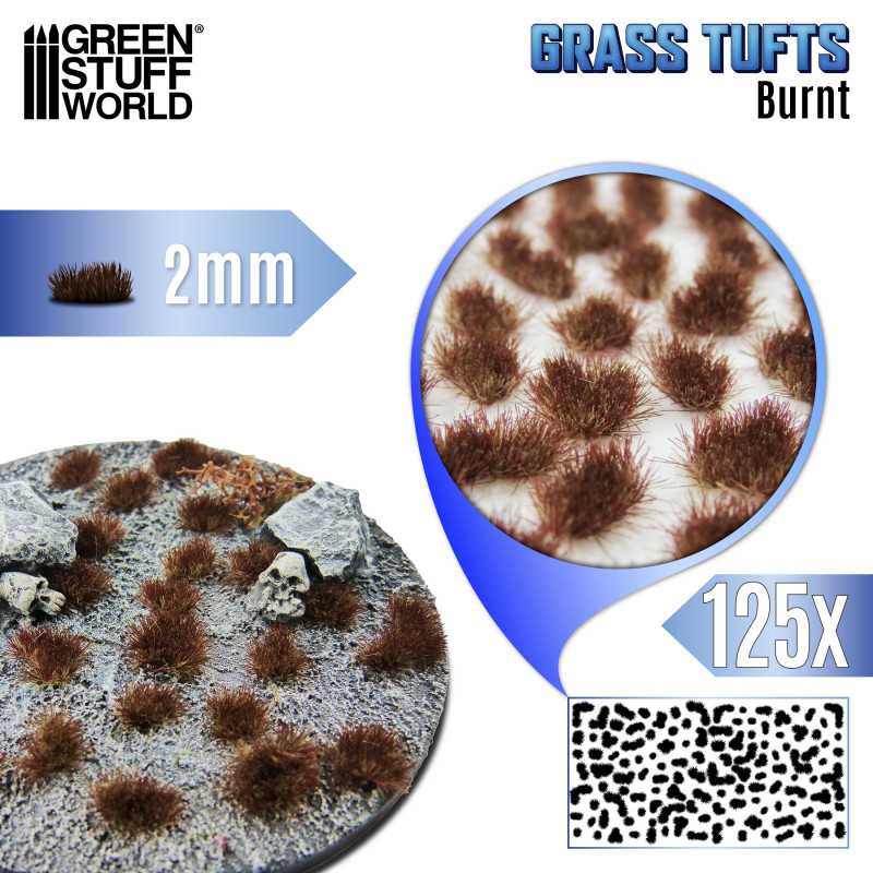 Green Stuff World: Grass Tufts - Burnt 2mm 125x Basing Materials Green Stuff World