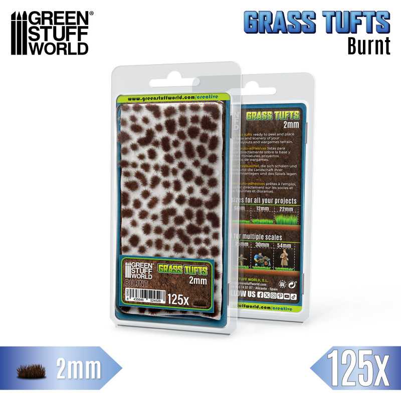 Green Stuff World: Grass Tufts - Burnt 2mm 125x Basing Materials Green Stuff World