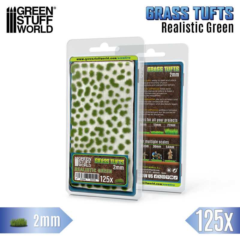 Green Stuff World: Grass Tufts - Realistic Green 2mm Basing Materials Green Stuff World