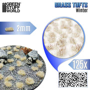 Green Stuff World: Grass Tufts - Winter 2mm 125x Basing Materials Green Stuff World