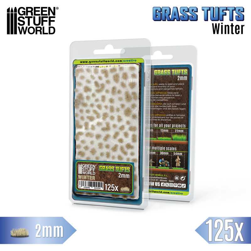 Green Stuff World: Grass Tufts - Winter 2mm 125x Basing Materials Green Stuff World