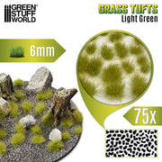 Green Stuff World: Grass Tufts - Light Green 6mm 75x Basing Materials Green Stuff World