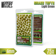 Green Stuff World: Grass Tufts - Light Green 6mm 75x Basing Materials Green Stuff World