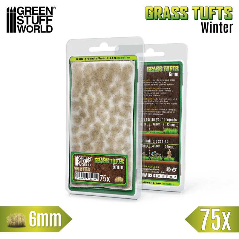 Green Stuff World: Grass Tufts - Winter 6mm 75x Basing Materials Green Stuff World